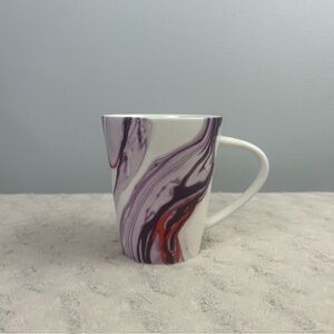 Teavana Purple Coffee Mug Tea Cup Red White Swirl Marbled 2015 12 Fl Oz